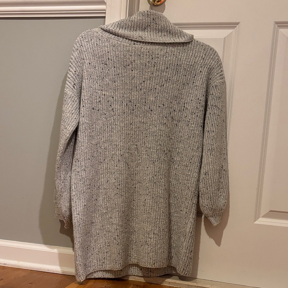 Elegant Gray Cowl Neck Sweater